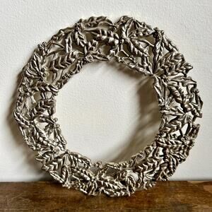 Vintage Silver Plated 10” Trivet Wall Plaque Wreath | Cottagecore Farmhouse